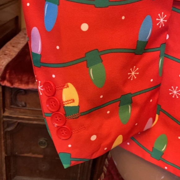 Opposuits Red Christmas Blazer Suit Jacket Men NEW Large - Picture 2 of 9